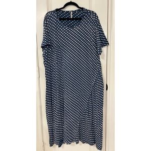 Magnolia Pearl Cotton Polka Dot Navy Maxi Dress